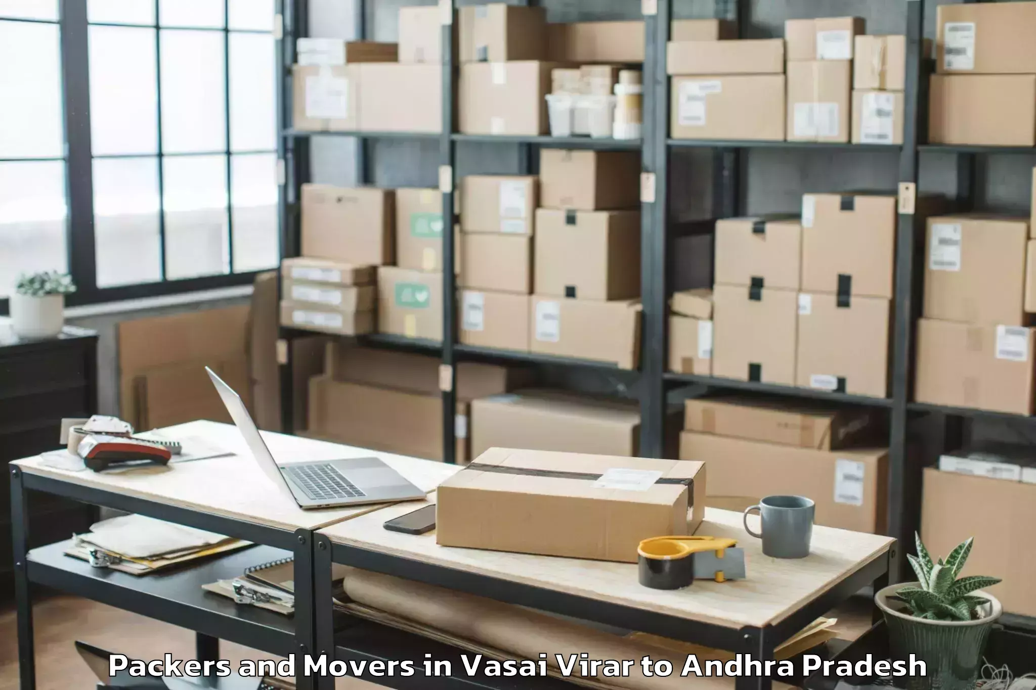 Easy Vasai Virar to Veerullapadu Packers And Movers Booking